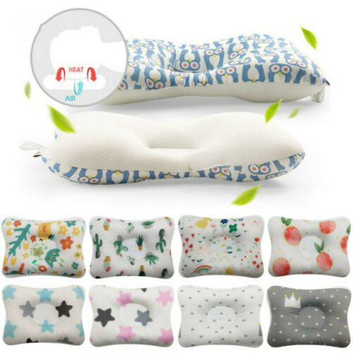 Cotton Baby Infant Newborn Pillow Flat Head Sleeping Support Prevent Breathable