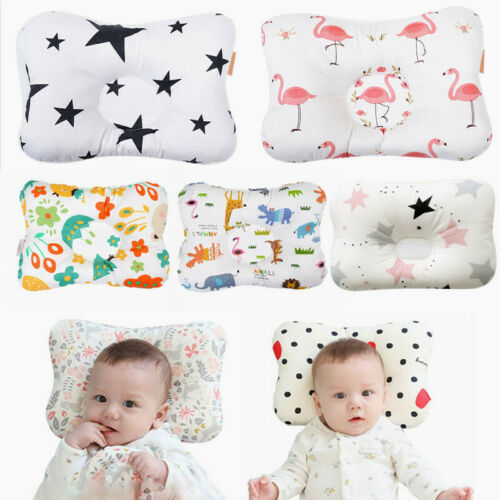 Baby Cotton Pillow Infant Newborn Flat Head Sleeping Support Prevent Breathable