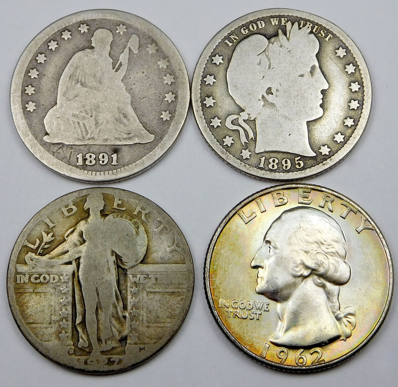 Silver Quarter Type Set Lot - 4 Coins