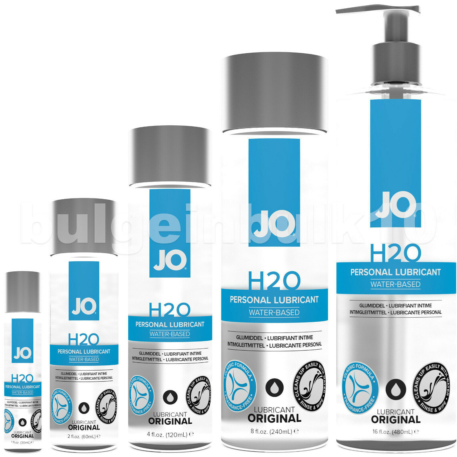 System Jo H2o Water Based Personal Lube Lubricant - Choose Size