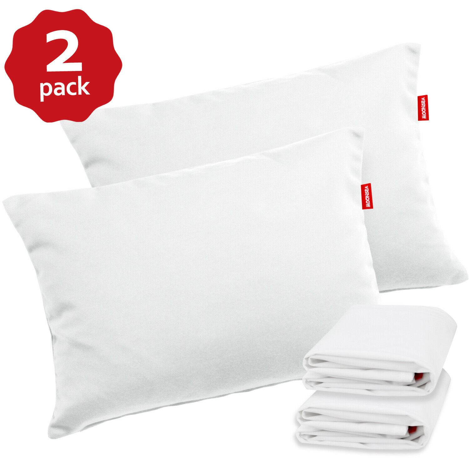 Toddler Pillows With 100% Cotton Pillowcase 2 Pack 14"x19" Kids Pillow Ages 2-5
